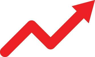 red growing business arrow icon vector . red profit arrow icon