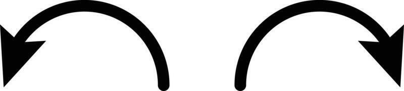Curved arrow icon set vector . Undo Arrow icon, Redo Arrow icon. Direction sign. Forward, Next, Backward, Previous icon. Curvy arrow circle sign