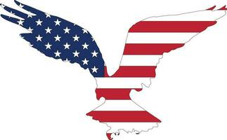 American eagle icon with american flag . vector