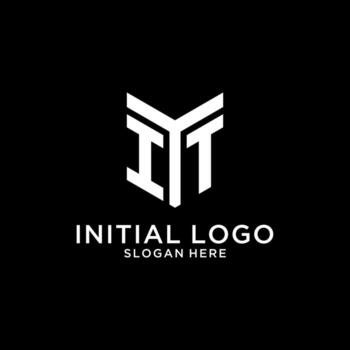 IT mirror initial logo, creative bold monogram initial design style vector