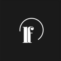 LF logo initials monogram with circular lines, minimalist and clean logo design, simple but classy style vector