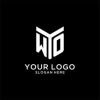 WO mirror initial logo, creative bold monogram initial design style vector