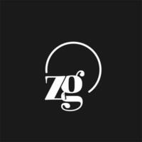 zg logo iniciales monograma con circular líneas, minimalista y limpiar logo diseño, sencillo pero de buen tono estilo vector