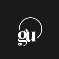 Gu logo iniciales monograma con circular líneas, minimalista y limpiar logo diseño, sencillo pero de buen tono estilo vector
