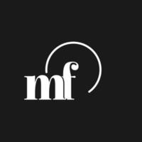 MF logo initials monogram with circular lines, minimalist and clean logo design, simple but classy style vector