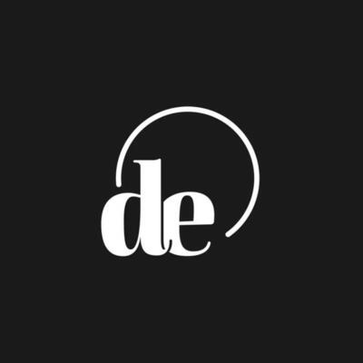 DE logo initials monogram with circular lines, minimalist and clean logo design, simple but classy style