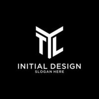 TL mirror initial logo, creative bold monogram initial design style vector