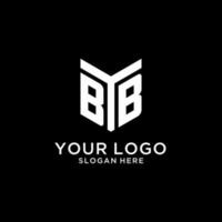 BB mirror initial logo, creative bold monogram initial design style vector