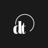 DT logo initials monogram with circular lines, minimalist and clean logo design, simple but classy style vector