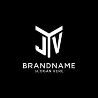 JV mirror initial logo, creative bold monogram initial design style vector