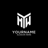 MW mirror initial logo, creative bold monogram initial design style vector
