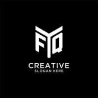 FQ mirror initial logo, creative bold monogram initial design style vector