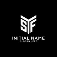 SF mirror initial logo, creative bold monogram initial design style vector