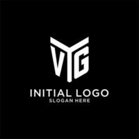 VG mirror initial logo, creative bold monogram initial design style vector