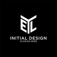 EL mirror initial logo, creative bold monogram initial design style vector