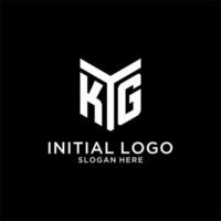 kg espejo inicial logo, creativo negrita monograma inicial diseño estilo vector