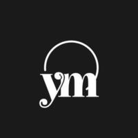 YM logo initials monogram with circular lines, minimalist and clean logo design, simple but classy style vector