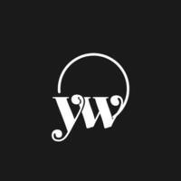 YW logo initials monogram with circular lines, minimalist and clean logo design, simple but classy style vector