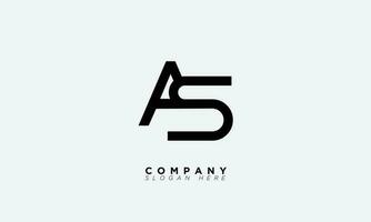 AS Alphabet letters Initials Monogram logo SA, A and S vector