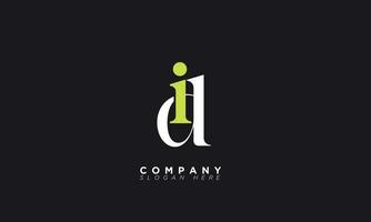 ID Alphabet letters Initials Monogram logo DI, I and D vector