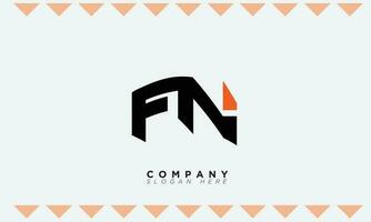 fn alfabeto letras iniciales monograma logo nf, f y n vector