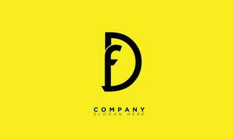 FD Alphabet letters Initials Monogram logo DF, F and D vector