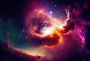 resumen de vistoso exterior espacio nebulosa y galaxia cielo antecedentes. Ciencias y espacio concepto. generativo ai foto