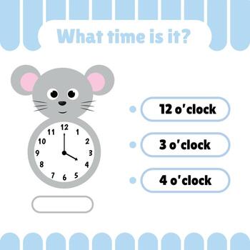 Learning time game on the clock. vector