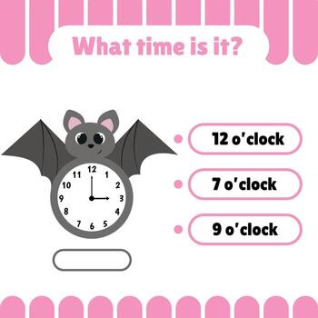 Learning time game on the clock. vector