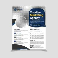 Creative Business Flyer Cover design, Modern Cover layout Design With MArketing Agency, Corporate Business flyer template, colorful scheme template in A4 size vector