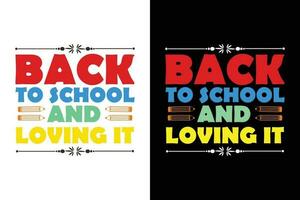 espalda a colegio camiseta diseño, 100 dias de escuela, primero día, 100 días tipografía camiseta, niños camiseta vector
