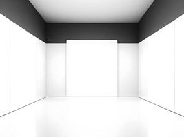 Interior of an empty white studio room. photo