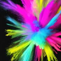 Colorful powder explosion effect. photo