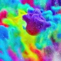 Colorful powder explosion effect. photo