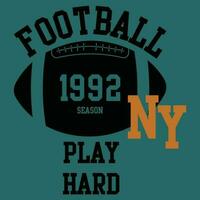 Football Play Hard 1992 New York vector