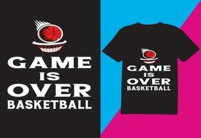 juego es terminado baloncesto camiseta diseño para impresión vector