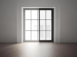 Interior of an empty white studio room. photo