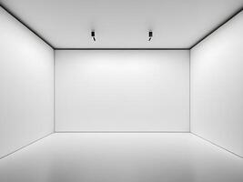 Interior of an empty white studio room. photo