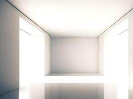 Interior of an empty white studio room. photo