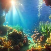 Underwater Colorful Background. generative A photo