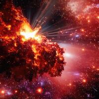 Space background with realistic nebula. photo