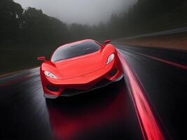 alto velocidad, Deportes coche en movimiento. generativo ai foto