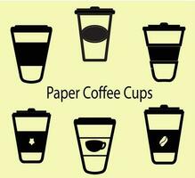Paper coffee cup plastic mug vector