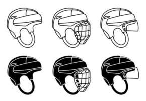 abierto hockey casco icono, con protector parrilla y transparente visera. hielo hockey campo jugador protector engranaje. vector