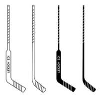 set of ice hockey sticks, clubs for for goalkeeper and field player. Hockey sports equipment. Active lifestyle. Vector