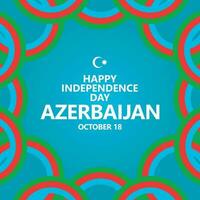 Azerbaijan independence day celebration vector template with ribbon flags. Suitable for social media post.