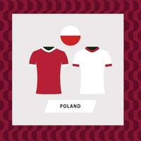 Poland football national team uniform flat illustration. European football team.Poland football national team uniform flat illustration. European football team. vector