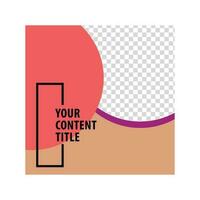 Single social media post vector template with red circle and round image space. Suitable for giveaway, internet advertising, sales, product introduction, and promotion media.