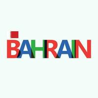 Bahrain's colorful typography with its vectorized national flag. Middle Eastern country RGB typography. vector