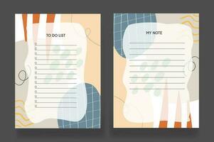 Notes and to do list template vector